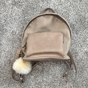 Universal Thread Tan Backpack with Fuzzy Charm